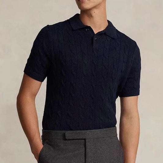 FLORENCE Knit Cable Polo Shirt