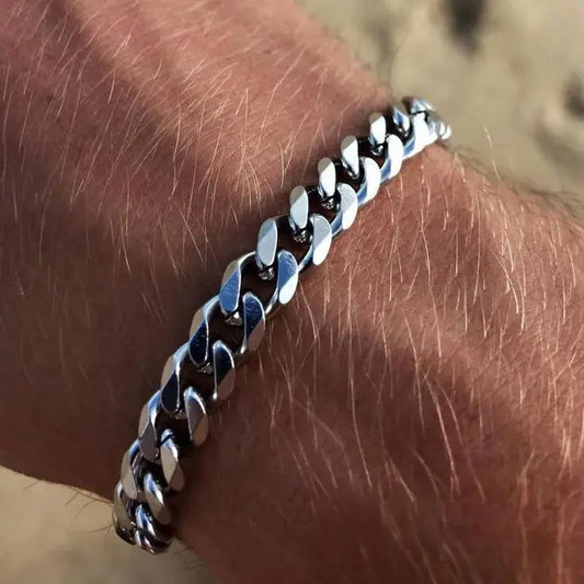 Eddie Men's Steel Miami Chain Bracelet